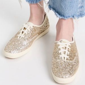 New KEDS Champion Glitter Celebrations Sneakers Gold Size 9.5